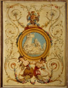 Dekorasjonspanel av det tyrkiske kabinettet til greven av Artois i Versailles. Maleri på tre av Jacques Rousseau (1630-1693) av Jacques Rousseau