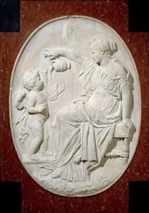 Monument til hjertet av Louis XIII: de fire kardinaldydene. Temperanse. Dekorelement fra begravelsesmonumentet til Louis XIII ved kirken Saint Paul Saint Louis (Saint Paul) rue Saint Antoine i Paris. Marmorrelieff bas av Jacques Sarazin (1592-16 av Jacques Sarazin