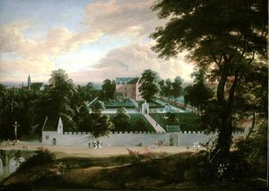 Utsikt over et slott av Jacques d Arthois