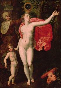 Venus og Amor, Allegory of the Truth (olje på tre)