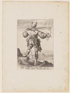 Hjelmkledde musketer, fra offiserer og soldater fra livvakten til keiser Rudolf II av Jacques de Gheyn II