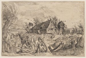 Landskap med et gårdshus av Jacques de Gheyn II