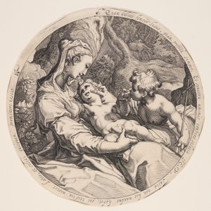 Jomfru Maria og barnet med døperen Johannes av Jacques de Gheyn II