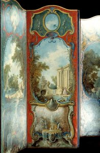 Møbler: maleskjerm på maruflepapir av Jacques de Lajoue (1686-1761) 1700-tallet av Jacques de Lajoüe