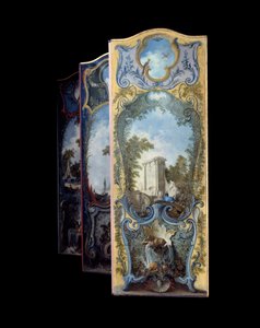 Møbler: maleskjerm på maruflepapir av Jacques de Lajoue (1686-1761) 1700-tallet