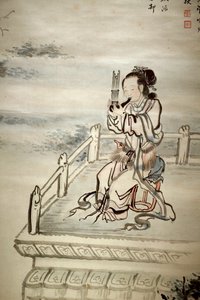 Malt figur, musiker. Blekk på papir av Yi Jaegwan (1783-1837), art coreen fra 1800-tallet. Nasjonalmuseet i Korea, Seoul (Sør-Korea). av Jaegwan Yi