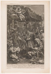 Saint Charles Borromeo bærer et krusifiks sammen med ofre for pesten av Jakob Frey (I)