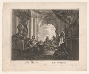 Allegori til musikken Die Music / La musique (tittel på objekt) Allegoriske representasjoner (serietittel) av Jakob Wangner