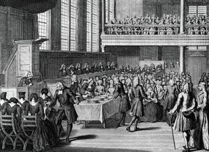 Anabaptistenes middag, gravering av Jacobus van der Schley (1715-1779) fra religiøse seremonier og skikker til alle verdens folk av Jakob van der Schley