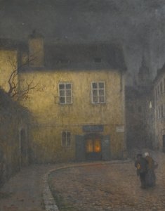 Et gatehjørne i Praha, ca. 1900