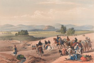The Approach to the Fortress of Kwettah [sic], ca. 1839 (litografi, tonet)