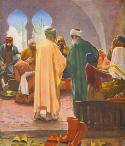 Holy Land: quot;Venn, gå opp høyere,quot; Belladeen gjestfrihet (farge litho)