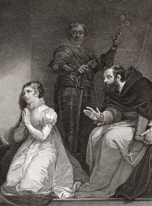 John Feckenham besøker Lady Jane Gray i Tower of London (trykk)
