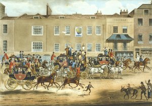 North Country Mails på The Peacock, Islington (farge litho)