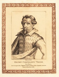 Hendrik Cornelisz Vroom, nederlandsk gullalder marinemaler.1817 (etsing) av James (c.1780 after 1820) Girtin