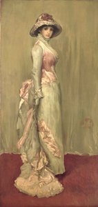 Harmoni i rosa og grått: Lady Meux av James Abbott McNeill (attr.to) Whistler