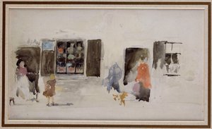 En Brittany-butikk med lukkede vinduer av James Abbott McNeill Whistler