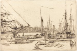 En skisse fra Billingsgate, 1878. av James Abbott McNeill Whistler