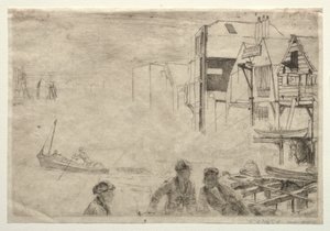 A Wharf. av James Abbott McNeill Whistler