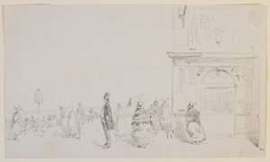En gruppe figurer på en esplanade, 1857. av James Abbott McNeill Whistler