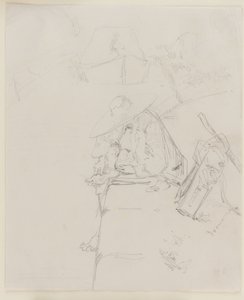 En mann satt på kanten av en vegg, 1858. av James Abbott McNeill Whistler
