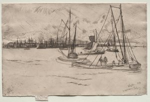 Amsterdam fra Tolhuis, 1863. av James Abbott McNeill Whistler