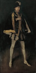 Arrangement in Black, nr. 3: Sir Henry Irving som Filip II av Spania, 1876, omarbeidet 1885. av James Abbott McNeill Whistler
