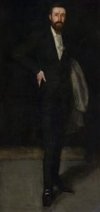 Arrangement i svart: Portrett av F. R. Leyland, 1870-1873. av James Abbott McNeill Whistler