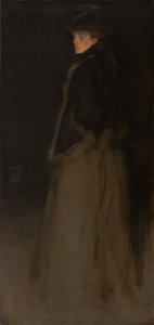 Arrangement i svart og brunt, pelsjakken av James Abbott McNeill Whistler