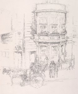 Baksiden av The Gaiety Theatre. av James Abbott McNeill Whistler