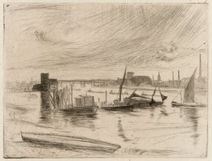 Battersea Dawn Cadogan Pier, 1861. av James Abbott McNeill Whistler
