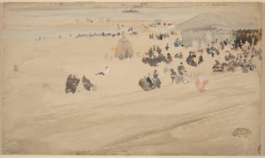 Strandscene, sannsynligvis 1885 (akvarell) av James Abbott McNeill Whistler