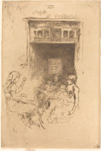 Bead-stringers, 18791880. av James Abbott McNeill Whistler