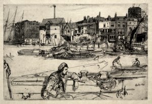 Black Lion Wharf, 1859. av James Abbott McNeill Whistler