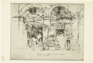 Blomsterbutikk Solsikker, Rue des Beaux-Arts av James Abbott McNeill Whistler