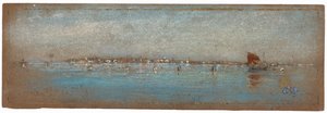 Blått og sølv - Øyene, Venezia, 1879-1880. av James Abbott McNeill Whistler