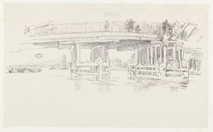 Bro over Themsen Gamle Battersea Bridge av James Abbott McNeill Whistler