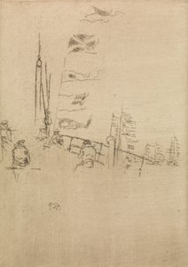 Bunting, fra et sett med tolv etsninger med tittelen The Naval Review, 1887 av James Abbott McNeill Whistler