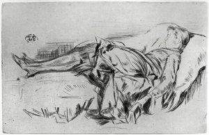 Child on a Couch, 1800-tallet 1904. av James Abbott McNeill Whistler