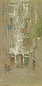Corte del Paradiso, 1880 (kritt og pastell på grått papir) av James Abbott McNeill Whistler