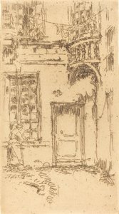 Courtyard, Rue P.L. Kurer, 1888. av James Abbott McNeill Whistler