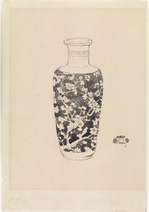 Sylindrisk vase med tykk hals, 1876. av James Abbott McNeill Whistler