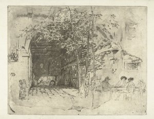 Passasje under et hus i Venezia The Traghetto Venezia: Twelve etchings (serietittel) av James Abbott McNeill Whistler