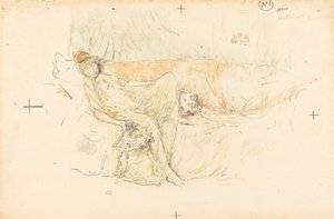 Drapert figur, liggende, 1892. av James Abbott McNeill Whistler