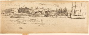 Dry-Dock, Southampton, 1887. av James Abbott McNeill Whistler