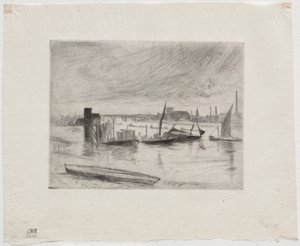 Tidlig morgen, Battersea. av James Abbott McNeill Whistler