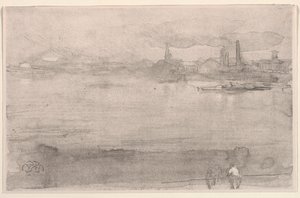 Tidlig morgen: Themsen ved Battersea, London, 1878. av James Abbott McNeill Whistler