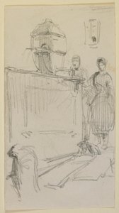 Figurer ved en fontene, 1858. av James Abbott McNeill Whistler