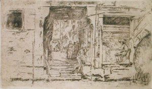 Fiskebutikk, Venezia (etsing) av James Abbott McNeill Whistler