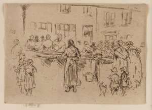 Fiskekvinner, Oostende, 1887. av James Abbott McNeill Whistler